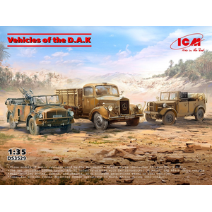 1/35 ドイツアフリカ軍団 3種セット（L3000Sトラック、Kfz.70歩兵輸送車、Kfz.2無線車）【DS3529】