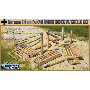 1/16 ドイツ軍 7.5cm PaK40用砲弾箱 & 砲弾セット【GEC16GM0014】