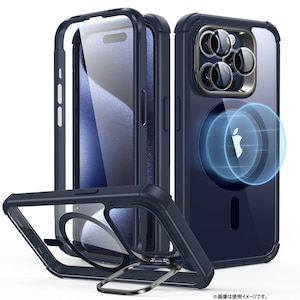 ESR�biPhone 15 Pro�p �X�^���h�t���^�t�P�[�X�iClear Dark Blue�j�bESR415
