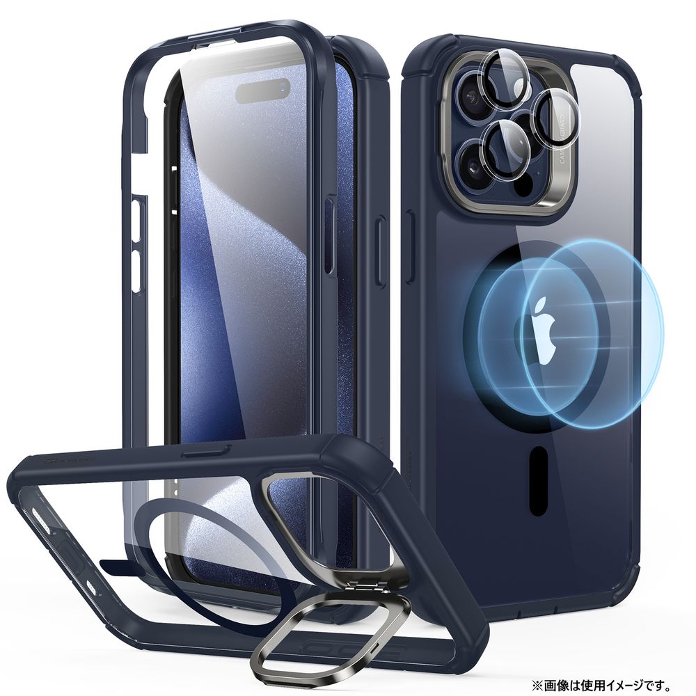 iPhone 15 Pro Max用 スタンド付きタフケース(Clear Black iPhone 15 Pro Max用 スタンド付きタフケース(Clear Black