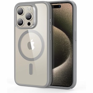 ESR�biPhone 15 Pro�p MagSafe�Ή� �n�C�u���b�h�P�[�X Classic Hybrid Case (HaloLock) Clear Grey�i�N���A�O���[�j�bESR477
