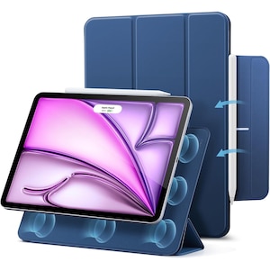 ESR�biPad Air 13�C���`  (M4/M3/M2�A2026/2025/2024) iPad Pro 12.9�C���`�i��6/5/4����j��p ���̓}�l�b�g�z�[���h�P�[�X�iNavy Blue�j�b1B1980306