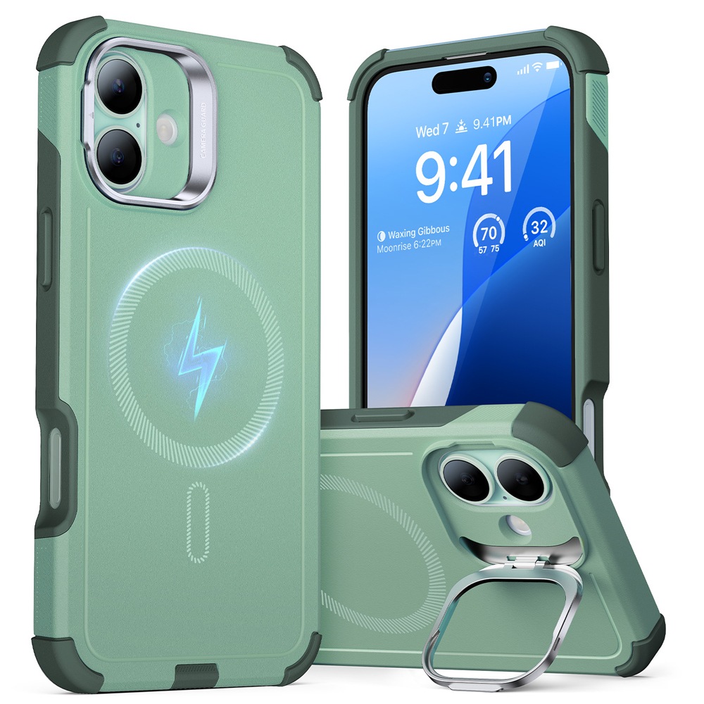 iPhone 16用 MagSafe対応 Cyberタフケース隠れスタンド付きケース