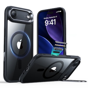 ESR�biPhone Air�p �J�����R���g���[���{�^���J�o�[�t�� Classic�n�C�u���b�h�B��X�^���h�t���}�O�l�b�g�P�[�X�iClear Black�j�b1A86600301