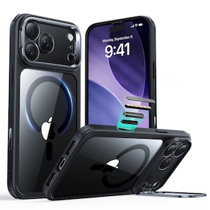 ESR�biPhone 17 Pro�p �J�����R���g���[���J�o�[�t�� Classic�n�C�u���b�g �B��X�^���h�t���}�O�l�b�g�P�[�X�iClear Black�j�b1A86700301