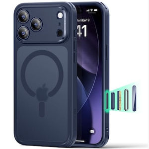 ESR�biPhone 17 Pro�p MagSafe�Ή� �J�����R���g���[���t��Classic�n�C�u���b�h�}�O�l�b�g�P�[�X�iFrosted Blue�j�b1A86300401