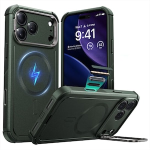 ESR�biPhone 17 Pro Max�p �������MagSafe���ɕی� �B��X�^���h �J�����R���g���[���t�� Cyber�^�t�P�[�X�iOliveGreen�j�b1A88200401