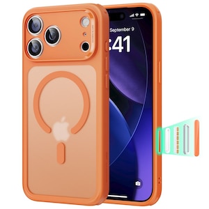 ESR�biPhone 17 Pro�p ���͕ی�A�y�XMagSafe �J�����R���g���[���t�� Classic�n�C�u���b�h�}�O�l�b�g�P�[�X�iFrosted Orange�j�b1A86301002