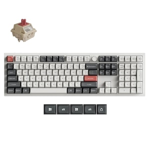 Keychron�b�L�[�N�����bQ6 Ultra 8K ���C�����X�J�X�^�����J�j�J���L�[�{�[�h �p��z�� Keychron Silk POM�X�C�b�` �Ԏ��i�z���C�g�j�bQ6U-P1-US