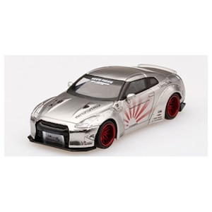 1/64 LB★WORKS Nissan GT-R R35 タイプ1 リアウイング バージョン2 サテンシルバー (左ハンドル）【MGT00049-L】【パッケージ不良】【開梱品・未使用】