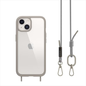 MagEasy�biPhone15�i6.1inch/2��j�p �ϏՌ��P�[�X �X�}�z�V�����_�[�X�g���b�v�t �ČRMIL�K�i�N���A ROAM+�i�O���[�j�bME_IONCSPTRP_GY