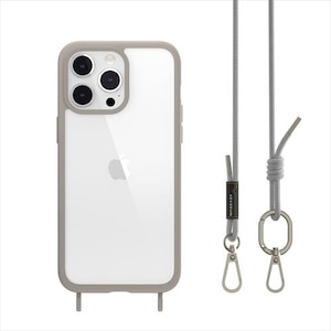 MagEasy�biPhone15 Pro Max�i6.7inch/3��j�p �ϏՌ��P�[�X �X�}�z�V�����_�[�X�g���b�v�t �ČR MIL�K�i �N���A ROAM+�i�O���[�j�bME_IOGCSPTRP_GY