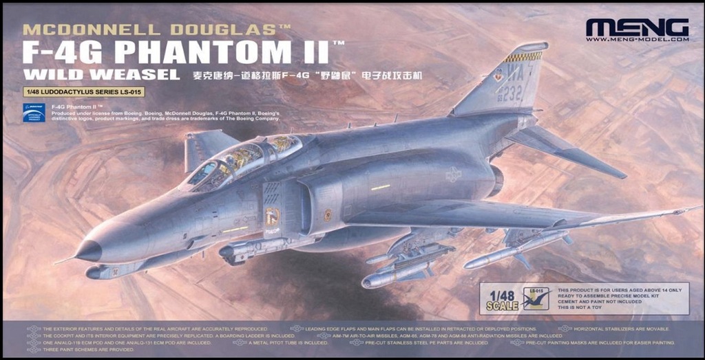 プラモデル　1/48 F-4G ファントムII ワイルド・ウィーゼル 電子戦攻撃機 [MENLS-015] 1/48 F-4G ファントムII 「ワイルド・ウィーゼル」 電子戦攻撃機
