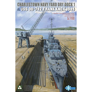 1/700 チャールズタウン海軍工廠 1番乾ドック ＆ 米海軍駆逐艦 USS フランク・ノックス DD-742 1944年【TKOSP-7058】