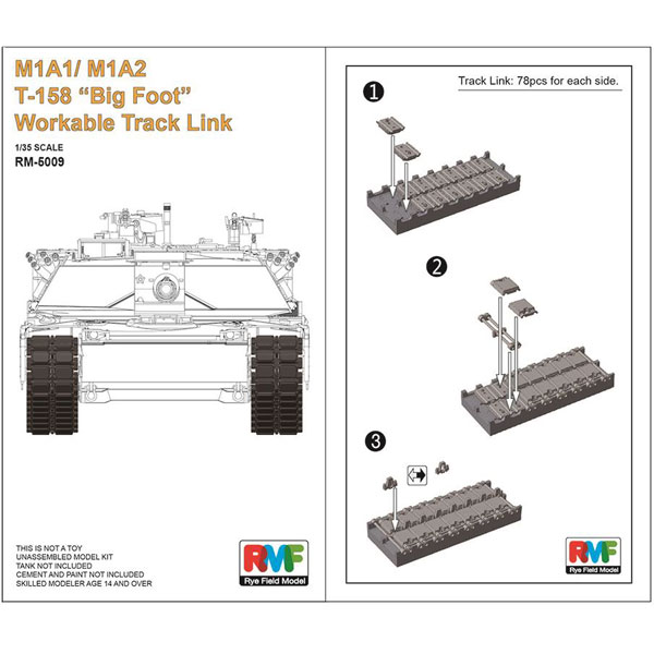 1/35 M1A1/M1A2用 T-158「ビッグフット」可動式履帯セット