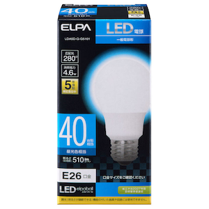 �d�k�o�`�bLED�d�� ��ʓd���` 40W�`����/510lm(�����F����)�y1�z�bLDA5D-G-G5101