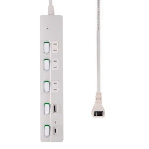 �d�k�o�`�b�ʃX�C�b�`�tUSB�^�b�v�i3��/1m/USB A�~1�AC�~1�j�@�z���C�g�bWLK-3221SUC(W)