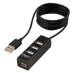 �i�J�o���V�bUSB2.0 4�|�[�g�n�u 120cm (�u���b�N)�bUH-2614BK