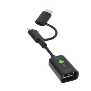 �i�J�o���V�bUSB2.0���� USB[A]-[micro�]B]��[Type-C]�ϊ��P�[�u���i�u���b�N�j�bZUH-CMBAR201BK