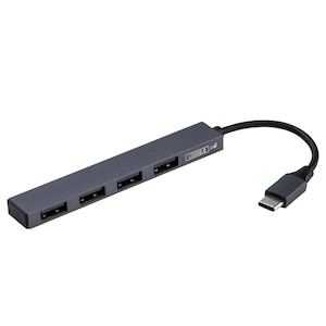 �i�J�o���V�b�A���~�ɔ�USB�n�u  USB2.0 Type-C 4�|�[�g�ϊ��n�u (�O���[)�bUH-C2584GY