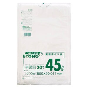E-44エコノプラスBOX45L半透明 100枚 | 日本サニパック | E44HCL