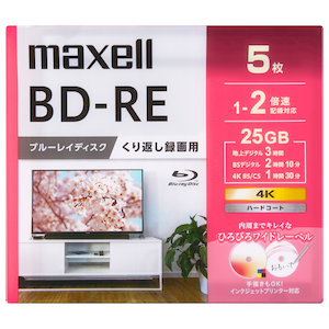 �}�N�Z���b2�{���Ή�BD-RE 5���p�b�N�@25GB�@�z���C�g�v�����^�u���bBEV25WPG.5S