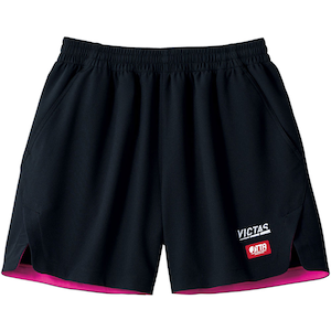 ヴィクタス｜卓球用ゲームパンツ（ジュニア）（ブラック×ホットピンク・サイズ：150）｜TSP-622102-1071-150