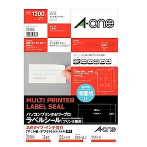 �G�[�����b�v�����^���p���x���V�[���i�ėp�^�C�v�E�C���`���s�j�@A4�� 12�ʁE100�V�[�g�i�z���C�g�j�b28184