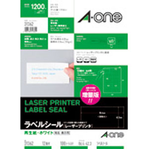 衝撃の激安コスパ・掘り出し物も レーザープリンタ再生紙ラベル ホワイト（A4 12面 四辺余白付 タレントカード