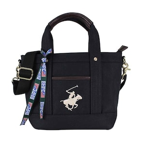 BEVERLY HILLS POLO CLUB｜キャンバストートバッグXS（BK/BK/WH）｜BH1006NBK/BK/WH