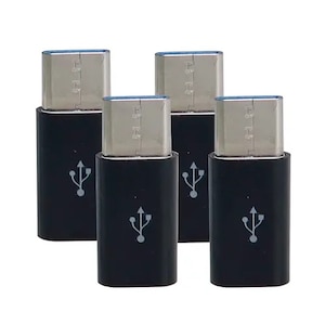 �^�C�����[�bUSB2.0 microUSB-Type-C�ϊ��A�_�v�^ 4�Z�b�g(�u���b�N)�bCAD-P4B