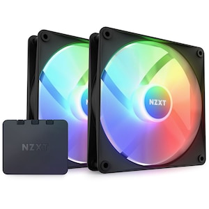 NZXT｜PCケースファン F Series RGB CORE Fans(140mm×2パック・ブラック)｜RF-C14DF-B1