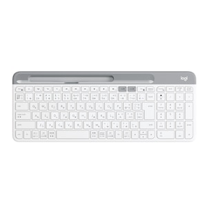 ロジクール｜スリムマルチデバイスキーボード フルサイズ 日本語配列 Bluetooth/USBワイヤレス接続（オフホワイト）｜K580OW