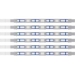 【再生産】(N) 2591 着色済み ホームドア（青色ドア・小窓あり・20m級4ドア車用）6本組