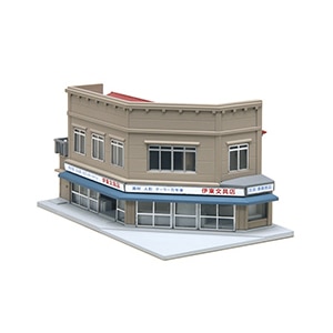 【再生産】(N) 23-477 看板建築の角店2（石積み・左）