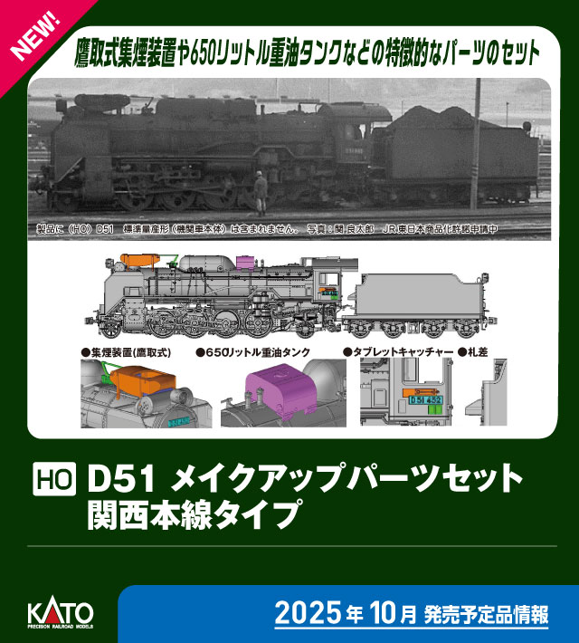 HO) 7-105B D51 メイクアップパーツセット(関西本線タイプ