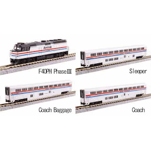 �J�g�[�b(N) 106-3530 Amtrak(R) F40PH with Ditchlights��Superliner(R) I Phase III 4 Unit Set�b��ް�����İ106-3530