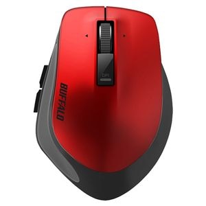 バッファロー｜Bluetooth3.0 5ボタン 光学式BlueLEDマウス 静音 Mサイズ（レッド）｜BSMBB500MRD