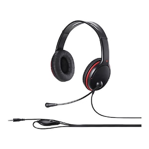 バッファロー｜両耳ヘッドバンド式ヘッドセット 4極 大型ドライバー搭載｜BSHSHCS300BK