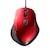 バッファロー｜有線 BlueLED 5ボタン ネオフィットマウス Mサイズ（レッド）｜BSMBU510MRD