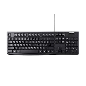 バッファロー｜USB接続 有線スタンダードキーボード 英語配列（ブラック）｜BSKBU100ENBK