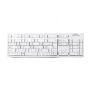 バッファロー｜USB接続 有線スタンダードキーボード（ホワイト）｜BSKBU100WH