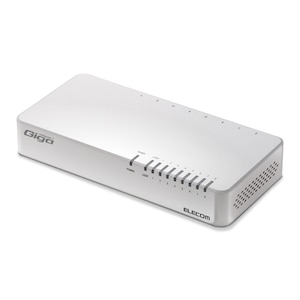 エレコム｜ELECOM｜Giga対応スイッチングHub/8ポート/プラスチック筐体/磁石付き/電源内蔵モデル/ホワイト｜EHC-G08PN2-JW