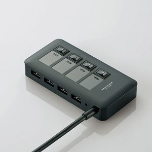 Usb3 0対応個別スイッチ付き4ポートusbハブ ブラック Joshin Web