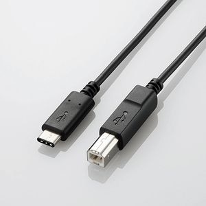 エレコム｜USB2.0ケーブル 最大5V/3A出力対応 [Type-C - B] 2.0m（ブラック）｜U2C-CB20NBK