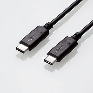 エレコム｜USB Type C ケーブル USB-C to USB-C 1m 充電/データ転送用 PD 100W 5A USB3.1 Chromebook 対応認定取得（ブラック）｜USB3-CC5P10NBK