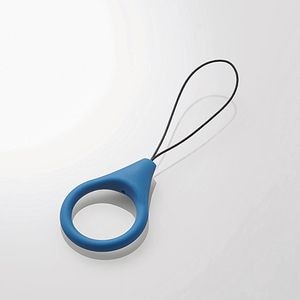 エレコム｜スマートフォン用フィンガーストラップ シリコン Lサイズ（ネイビー）｜P-STF01LBUD