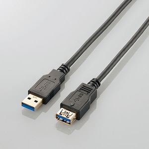 エレコム｜USB3.0延長ケーブル 1.0m（USB3.0 Aオス - USB3.0 Aメス・ブラック）｜USB3-E10BK