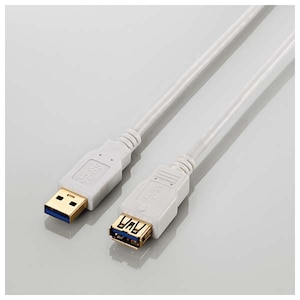 エレコム｜USB3.0延長ケーブル(Aオス-Aメス) 1.0m（ホワイト）｜USB3-E10WH