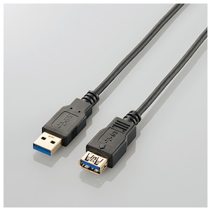 エレコム｜極細USB3.0延長ケーブル(Aオス-Aメス) 2.0m（ブラック）｜USB3-EX20BK